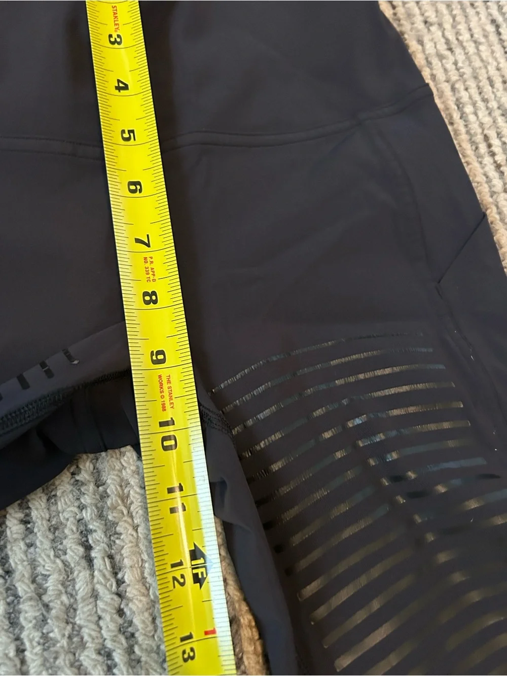 Lululemon Black High-Waist Leggings Striped Panels Size 4